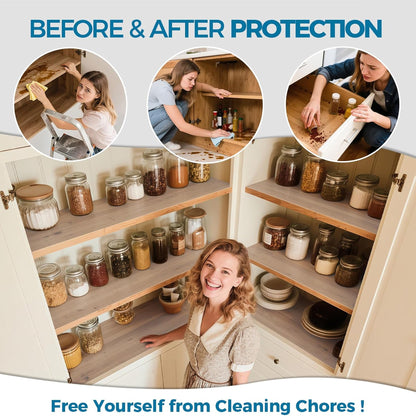 Shelf Liner, Adhesive-Free EVA Cabinet/Fridge Liner (Clear Polka-Dot Style)