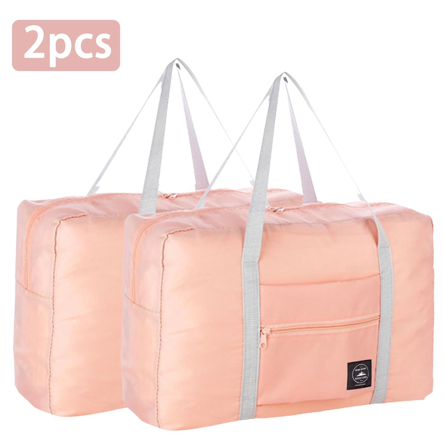 2PCS Foldable Travel Duffel Bag Tote Carry on Luggage Bag
