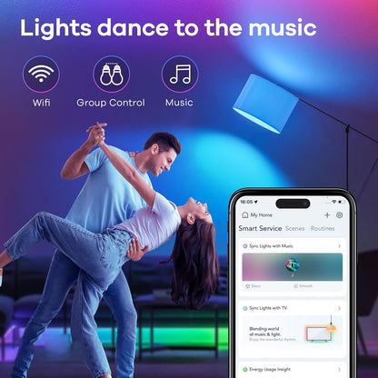 2PCS Smart Light Bulb, A19 Color Changing Light Bulb, 800 LM, E26 Base WiFi & Bluetooth