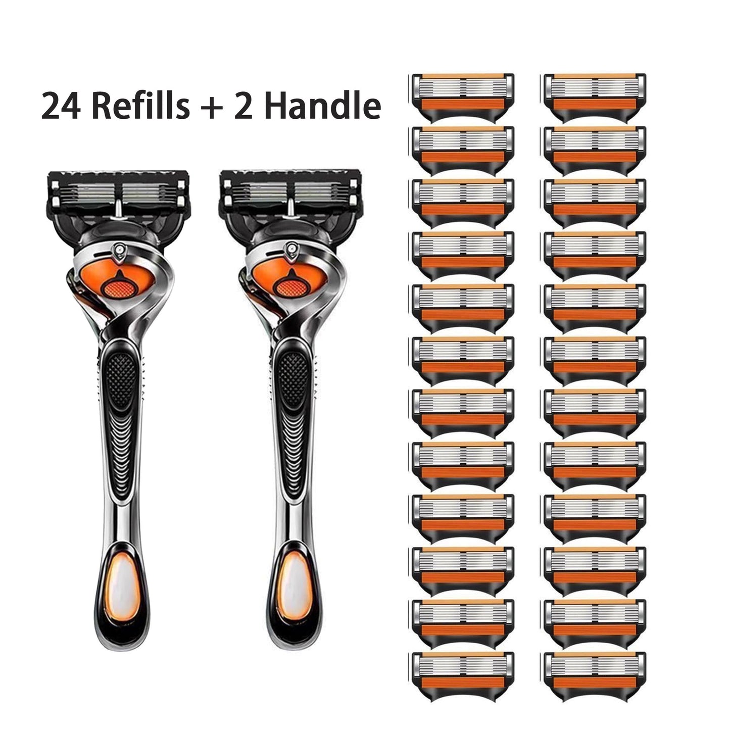 Men's Shaving Razor Set, 1 Blade Holder & 48 Replacement Blades, 5 Layer Progressive Blades