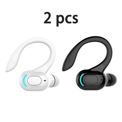 2PCS Wireless Earbuds with Earhooks Single Bluetooth Earpiece Sports Headphones Over the Ear