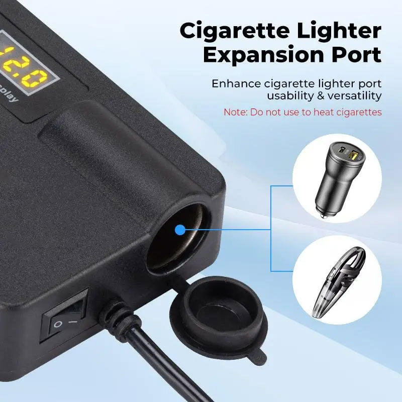 Multifunctional Car Charger with AC Outlets & USB - Inverter for Car 12/24V to 220V Fast Charging Converter