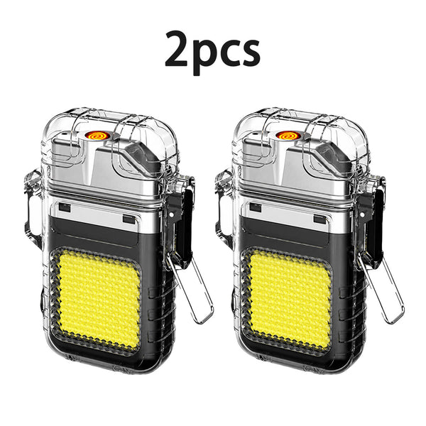 Waterproof Lighter of 3 Modes Windproof Flashlight,Electric USB Rechargeable