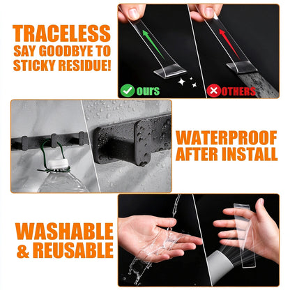 2Pcs Double Sided Tape Heavy Duty, Multipurpose Removable Mounting Tape Adhesive Grip(9.85FT)