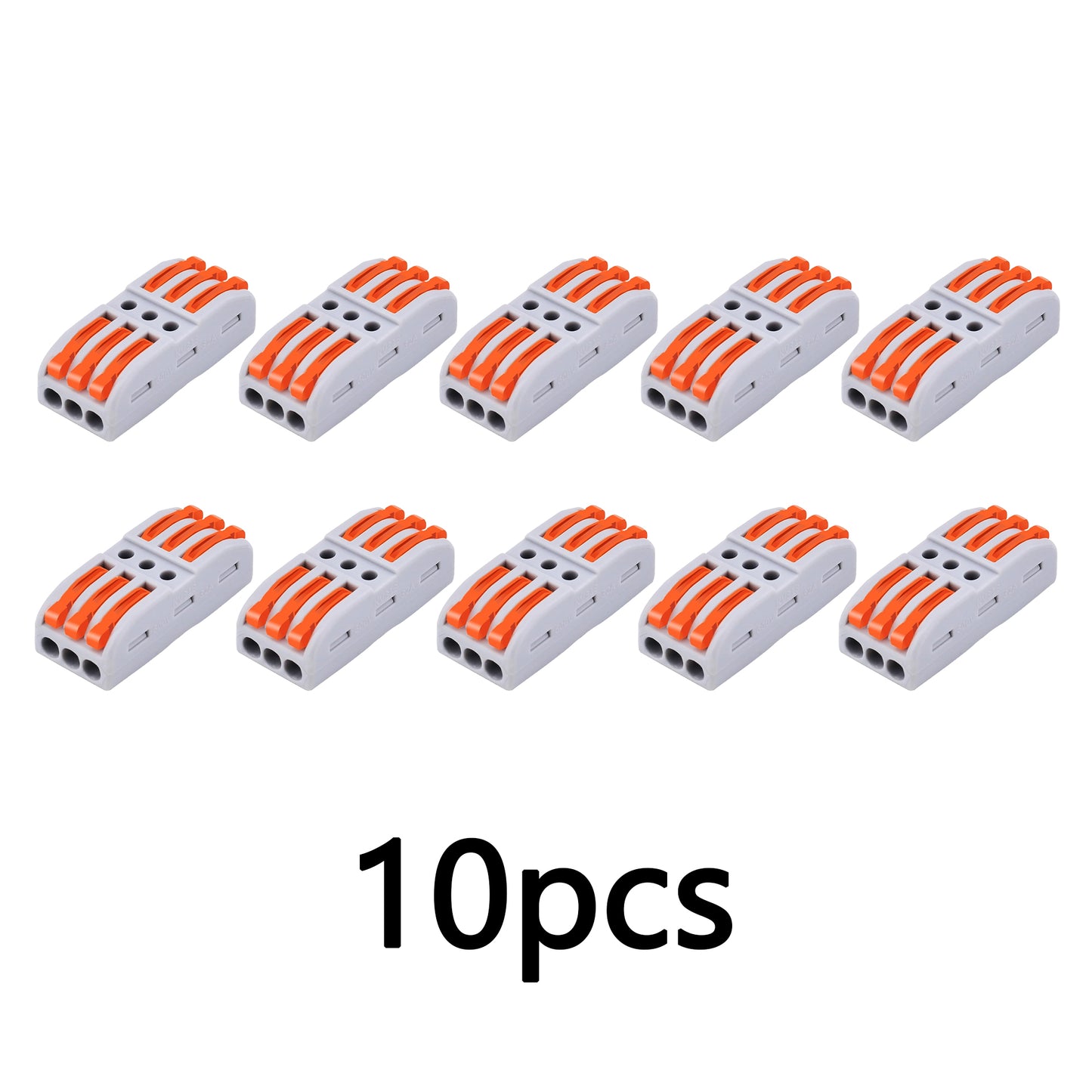 10Psc Inline Compact Wire Connectors, Inline Wire Connector, Push Quick Lever Wiring Nuts for 28-12 AWG