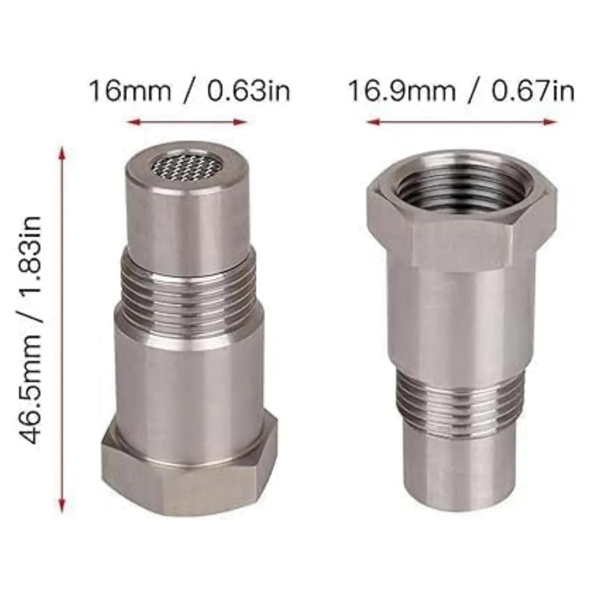 2Pcs Industrial-Grade Stainless Steel Threaded Pipe Connector