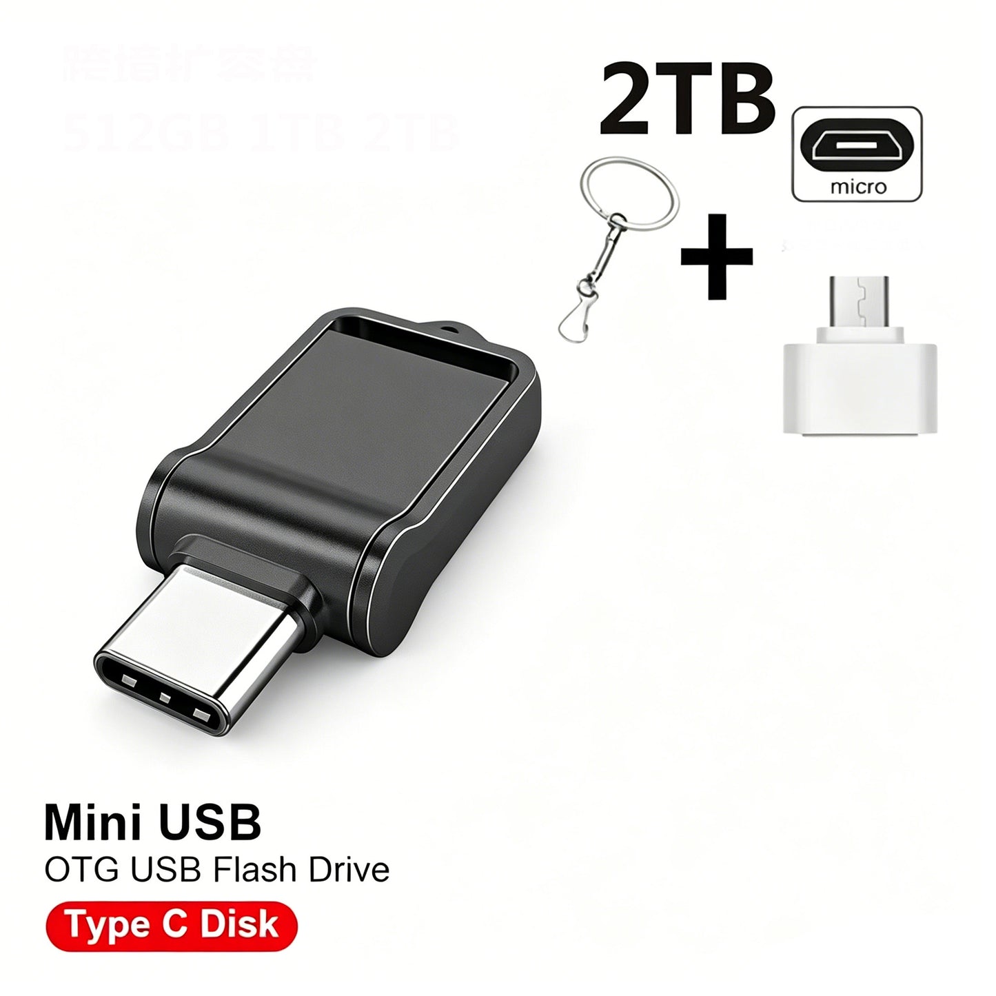 2TB Metal Flash Drives USpB 3.2 Steady Speed Pendrive Portable SSD Memoria Flash Disk Adaptier