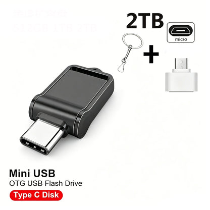 2TB Metal Flash Drives USpB 3.2 Steady Speed Pendrive Portable SSD Memoria Flash Disk Adaptier