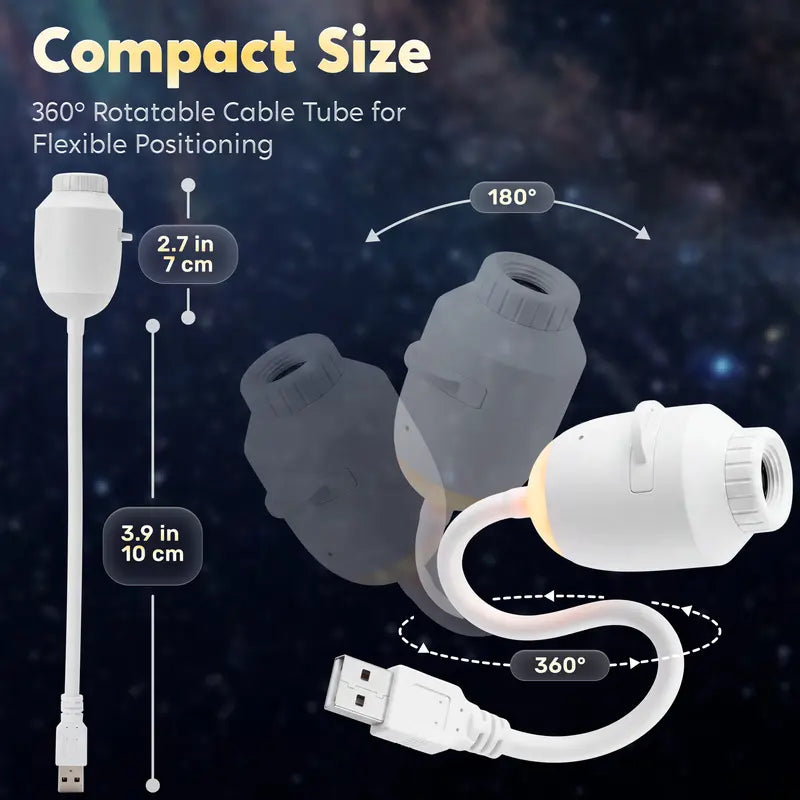 2-in-1 Starry Sky Projector Night Light with 3 Interchangeable Films