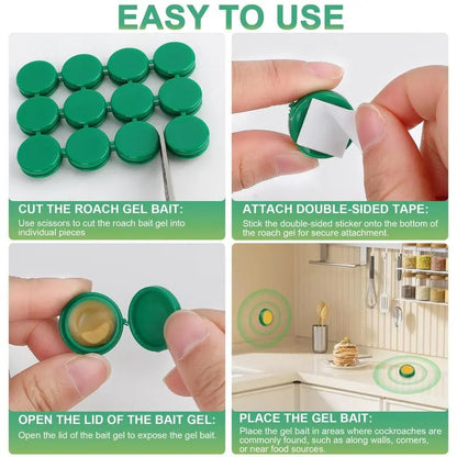 16Pcs Cockroach Gel Bait Traps Pet Safe Roach Repeller Indoor Outdoor