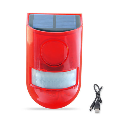 Sound & Light Alarm Outdoor Motion Sensor 129db Siren Sound Alert & 6LEDs Flash Warning