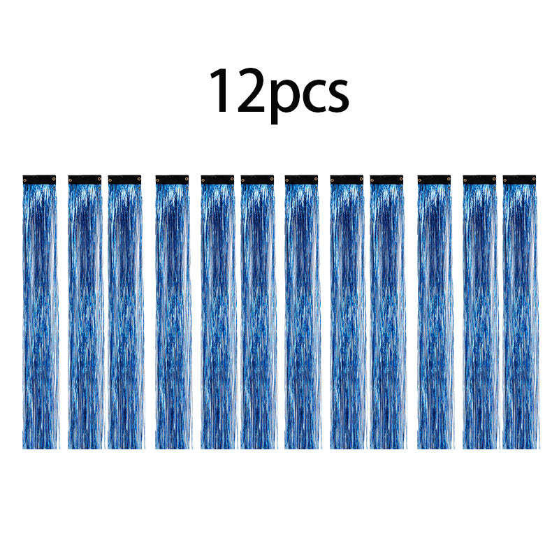 12Pcs Clip In Tinsel Hair Extensions 19.7 Inch Sparking Hairpieces