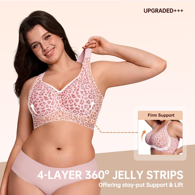 Plus Size Bras for Women Supportive Wireless Push Up Bra Full Coverage No Underwire Seamless