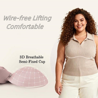 Plus Size Bras for Women Supportive Wireless Push Up Bra Full Coverage No Underwire Seamless