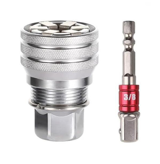 Universal Adjustable Socket Wrench with Adapter, 10-19mm, 3/8''-3/4''