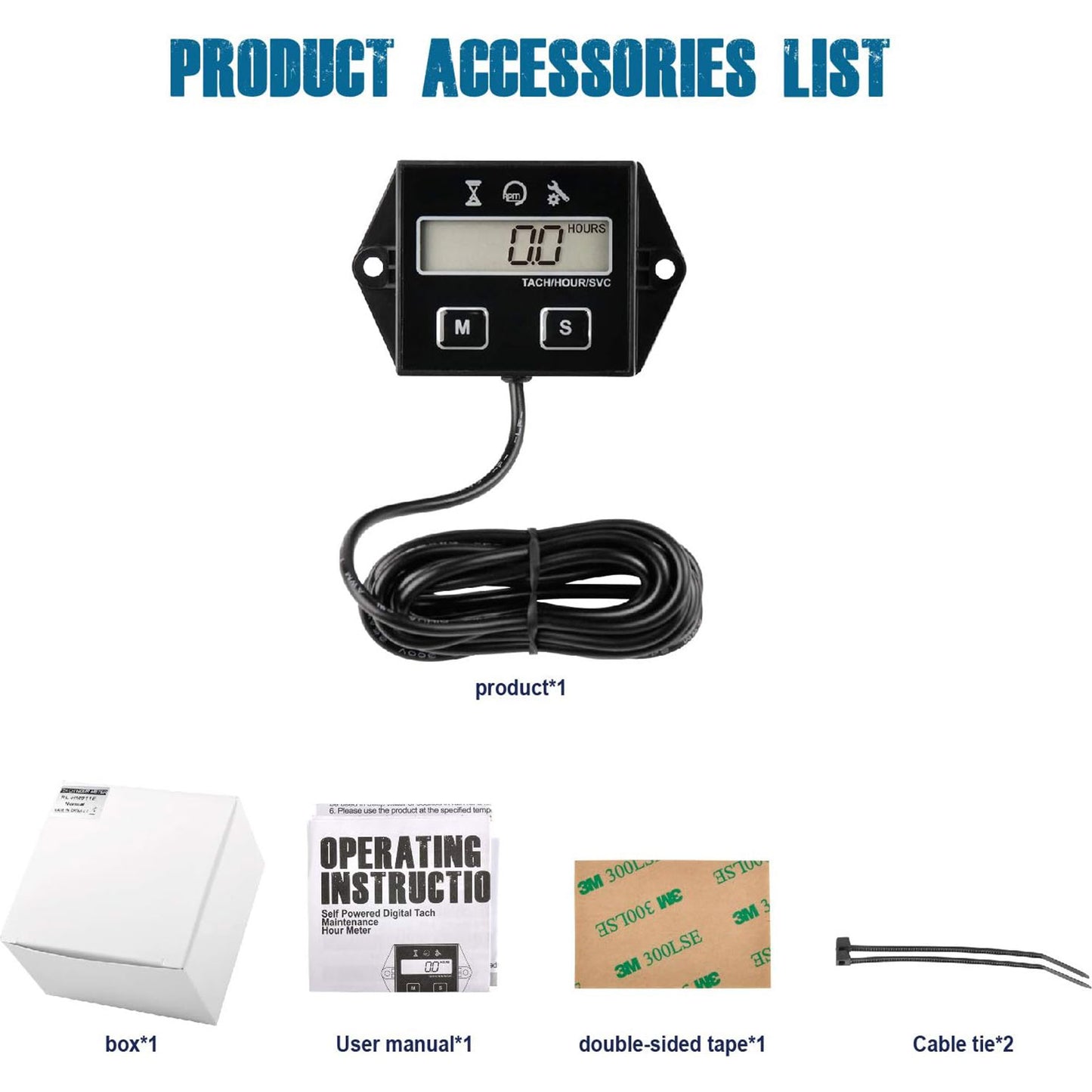 RL-HM011E Digital Hour Meter & Tachometer | Maintenance Reminder