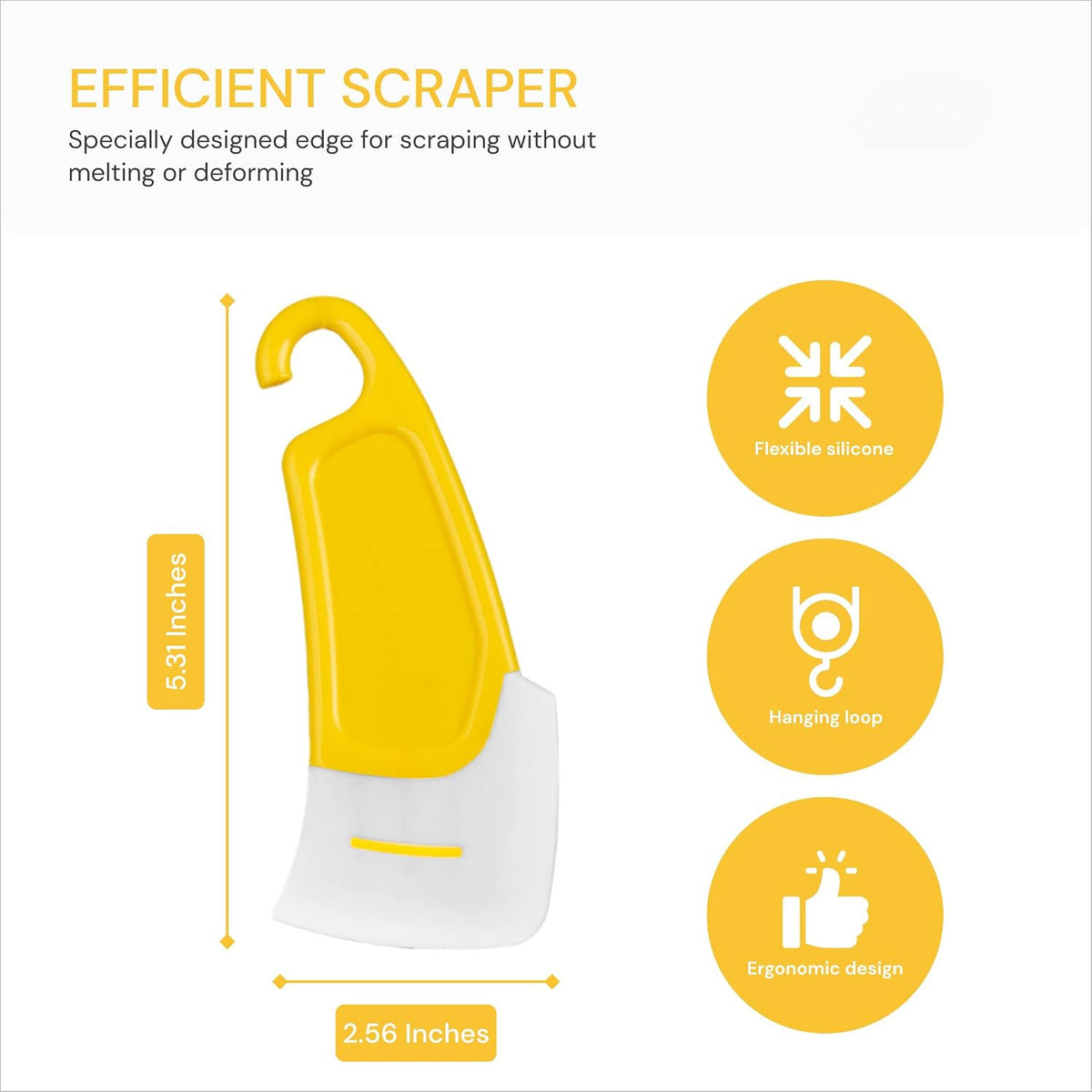 3Pcs Silicone Pan Scrapers - Cleaning Dish Scrapers with Hanging Hook - Flexible Pan Scraper Tool