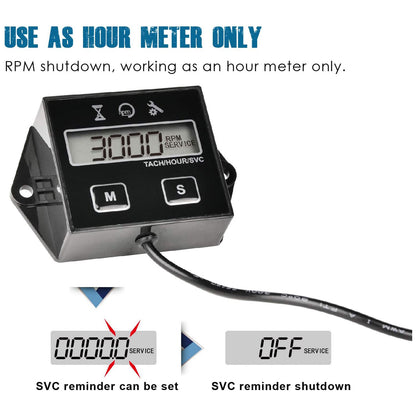 RL-HM011E Digital Hour Meter & Tachometer | Maintenance Reminder