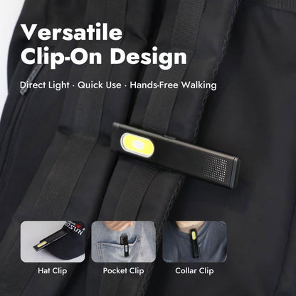 2 PCS Pocket Flashlight EDC Clip Light with Magnetic Base - 675 Lumen