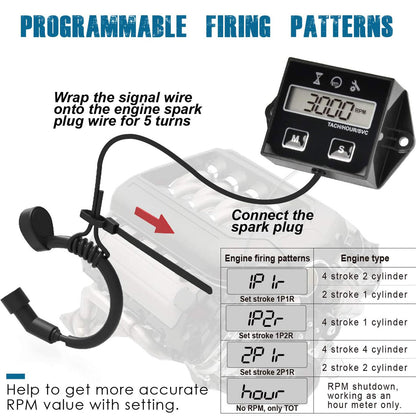 RL-HM011E Digital Hour Meter & Tachometer | Maintenance Reminder