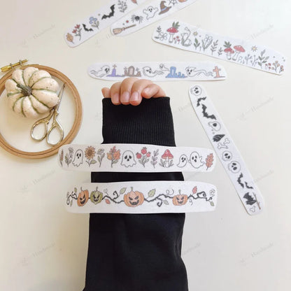 2 Size Classic Halloween-style Embroidery Patterns - Stick & Stitch For Beginners