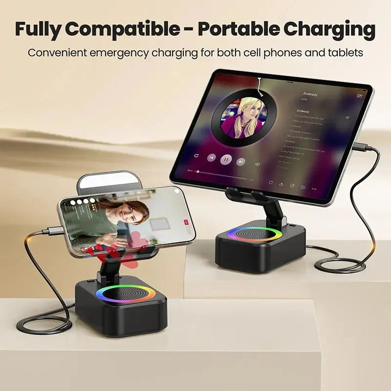 Wireless Sensor Audio Speaker Stand,5-in-1 CellPhone Stand