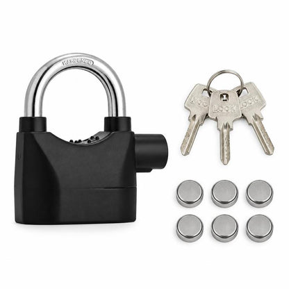 Alarm Padlock with 110dB Loud Sound, Solid Aluminum Body Brass Lock Core