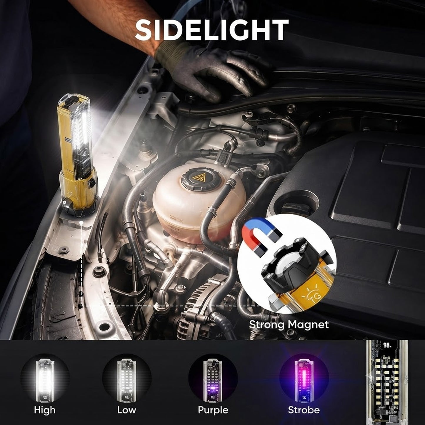 6-in-1 Emergency Flashlight for Car, Seatbelt Cutter Window Breaker, 3000 LM Flashlight Multifunctional Safety Tool