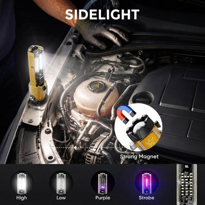 6-in-1 Emergency Flashlight for Car, Seatbelt Cutter Window Breaker, 3000 LM Flashlight Multifunctional Safety Tool