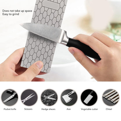 Professional DoubleSided Diamond Sharpener Precision Whetstone Non Slip Base 400Grit for Kitchenand Survival Tools