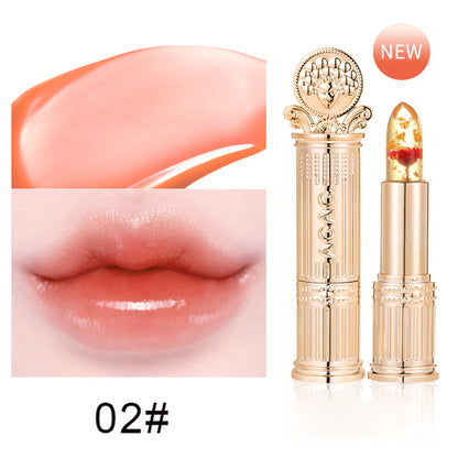 2Pcs Flower Color Changing Lipstick Set Temperature Change Moisturizer,Clear Jelly Lipstick Color Changing
