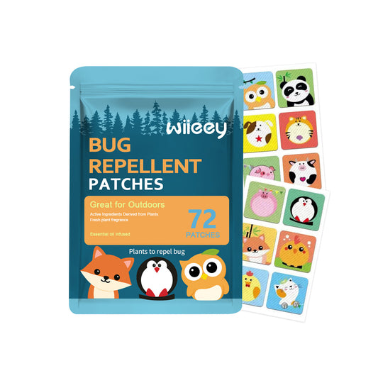 Mosquito Repellent Stickers (72 Pack) - Animal Patches for Kids, Natural DEET-Free, Essential Oil Infused