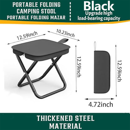 Portable Stool, 12 Inch Small Folding Stool for Hiking and Fishing, Hold Up to 350LBS