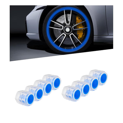 8PCS Fluorescent Tire Valve Stem Caps, Tire Valve Covers, Luminous Auto Wheel Air Valve Caps