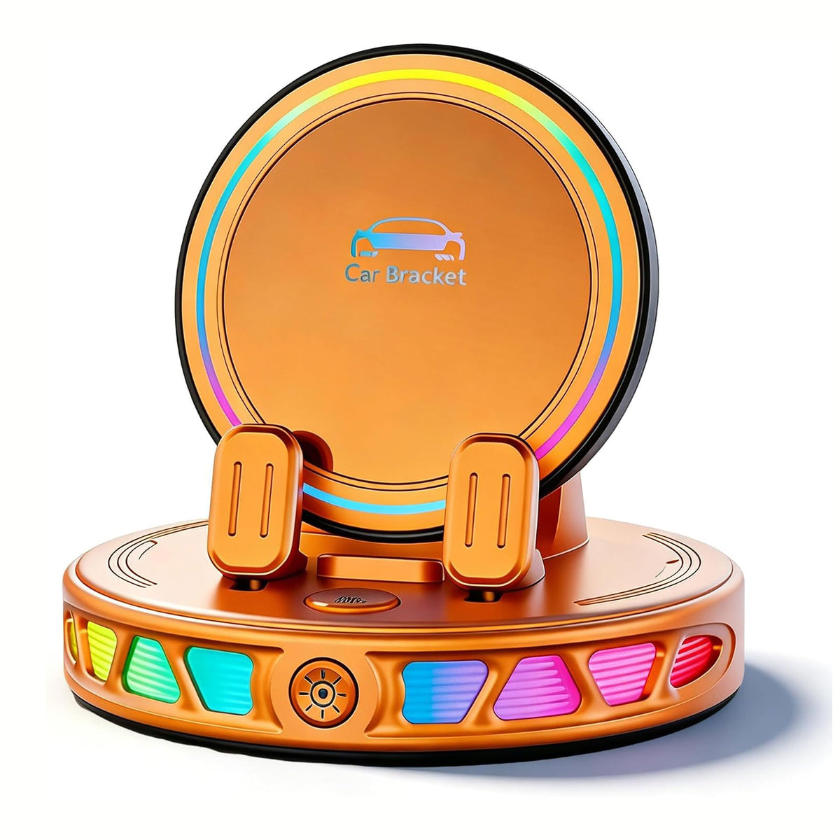 15W MagSafe Car Mount Charger with 7-Color RGB Light, Car Phone Holder for Your Car