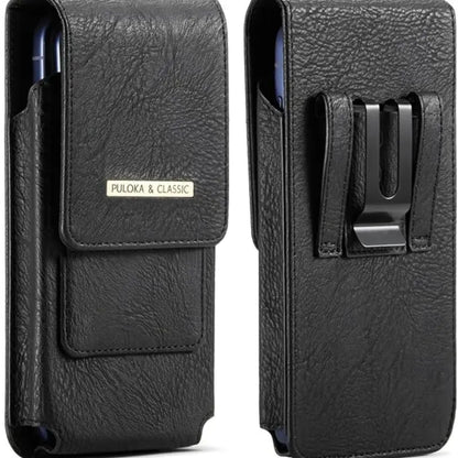 Men's Waist Phone Pouch with Card Slot, Magnetic Lock & Metal Belt Clip