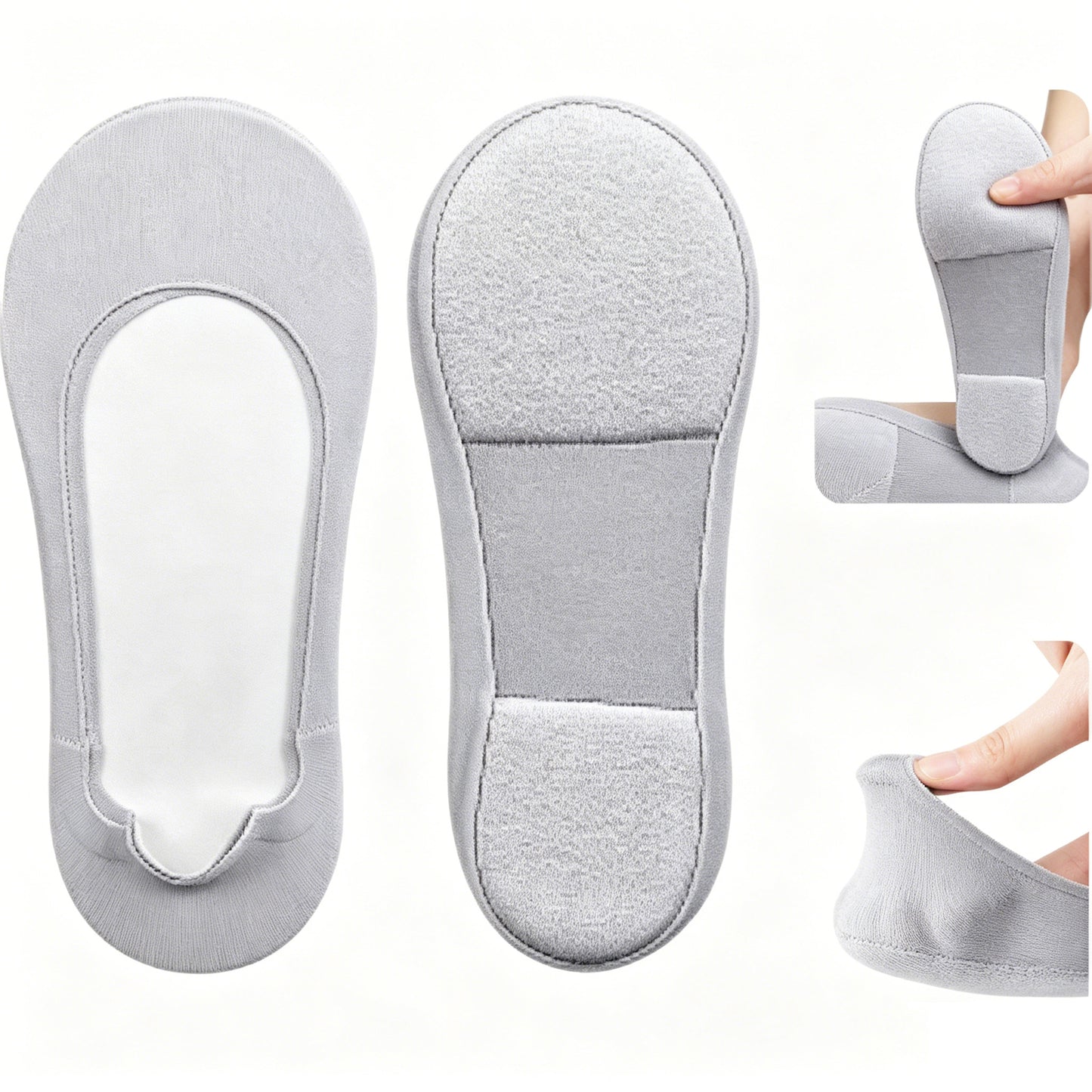 6Pairs No Show Socks Womens Cushioned Anti-Slip