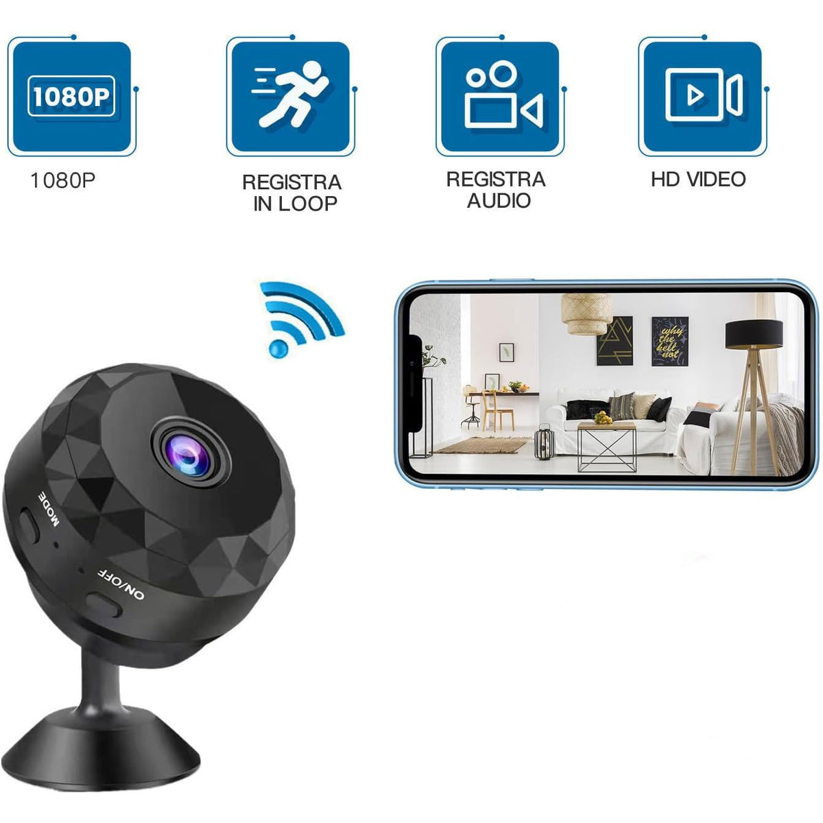 Mini Magnetic WiFi Security Camera 1080P HD with Night Vision & Motion Detection