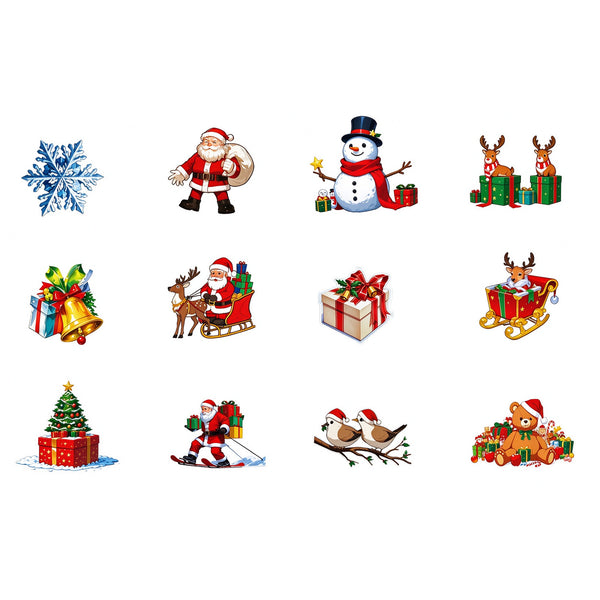 Christmas 3D Glowing Wall Decals, Christmas Wall Decals, Glow in The Dark Walldecals