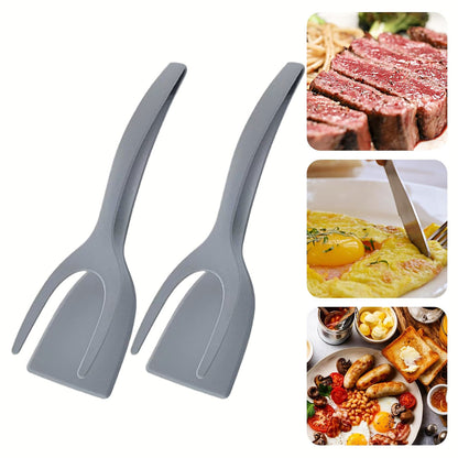 2 Pack 2 in 1 Grip and Flip Spatula Tongs