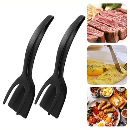 2 Pack 2 in 1 Grip and Flip Spatula Tongs