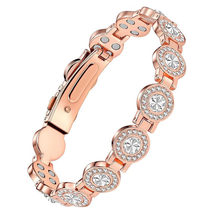 Brilliant Crystals Copper Bracelet Adjustable Pure Copper Jewelry Gift