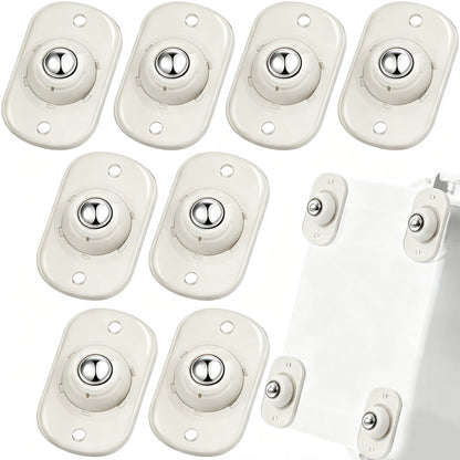 8 Pack Self-Adhesive Mini Caster Wheels, 360° Rotating Stick-On Rollers for Storage Boxes, Small Furniture