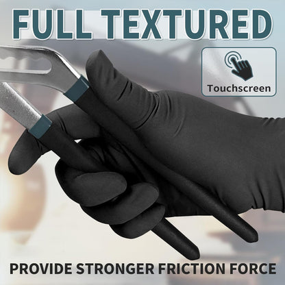 50Pcs Black Disposable Nitrile Gloves, 6Mil Food Safe Cooking Gloves Latex Free Rubber Gloves