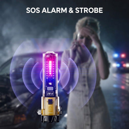 6-in-1 Emergency Flashlight for Car, Seatbelt Cutter Window Breaker, 3000 LM Flashlight Multifunctional Safety Tool