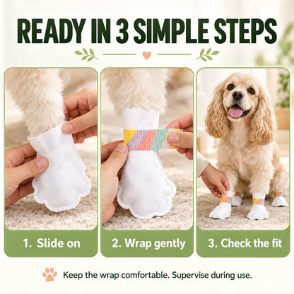 20/40/60Pcs Disposable Dog Boots,Paw Covers with Adjustable Self-Adhesive Bandage for Indoor & Outdoor Walks