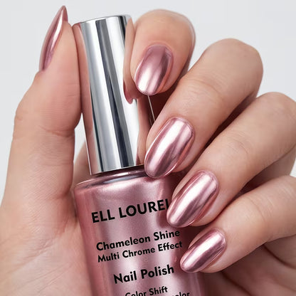2Pcs Rose-pink Chrome Nail Polish; Quick-drying Formula; High-shine Mirror Finish