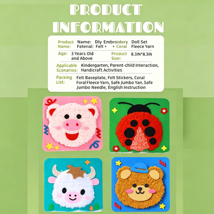 4Pcs Sewing Kit for Kids DIY Embroidery Sewing Kit Cute Animal Sewing Projects Easy Crafts