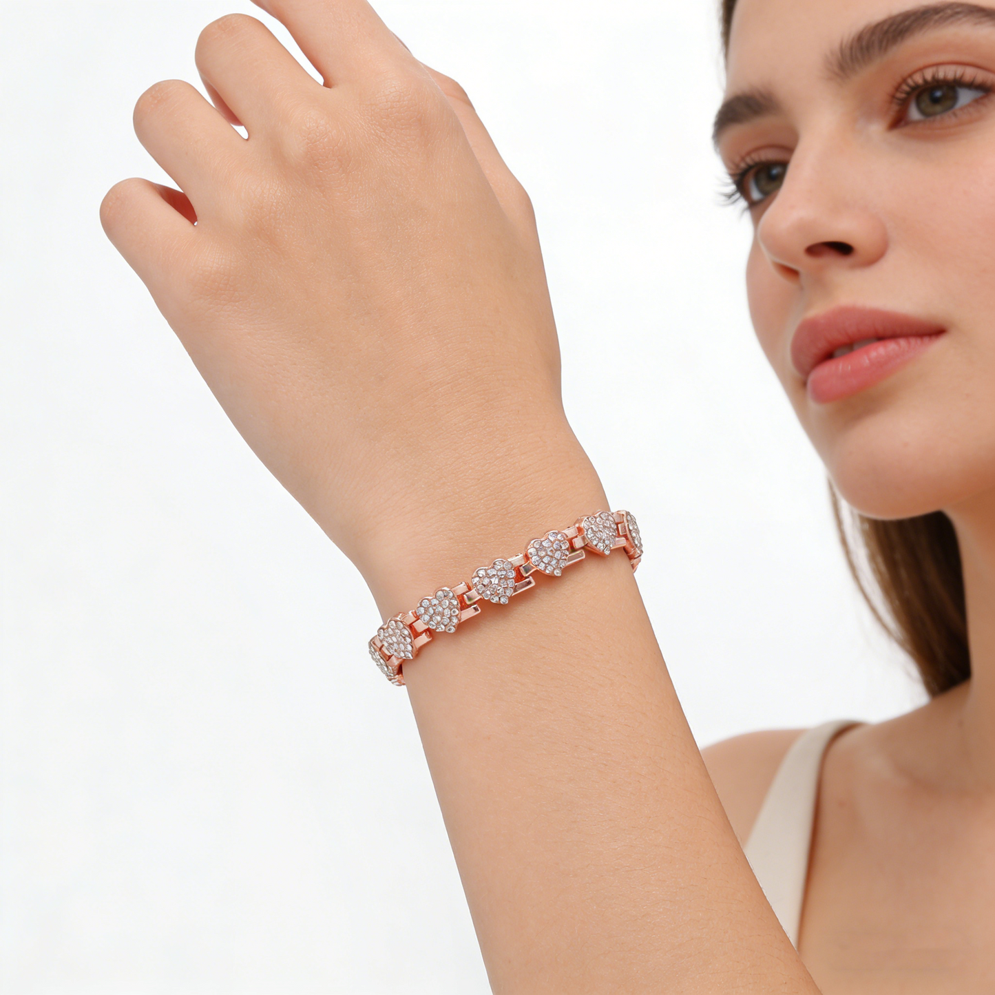 Ultra Strength Magnetic Bracelet with 3800 Gauss Neodymium Magnets & Dazzling Cubic Zirconia