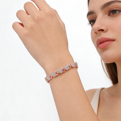 Ultra Strength Magnetic Bracelet with 3800 Gauss Neodymium Magnets & Dazzling Cubic Zirconia